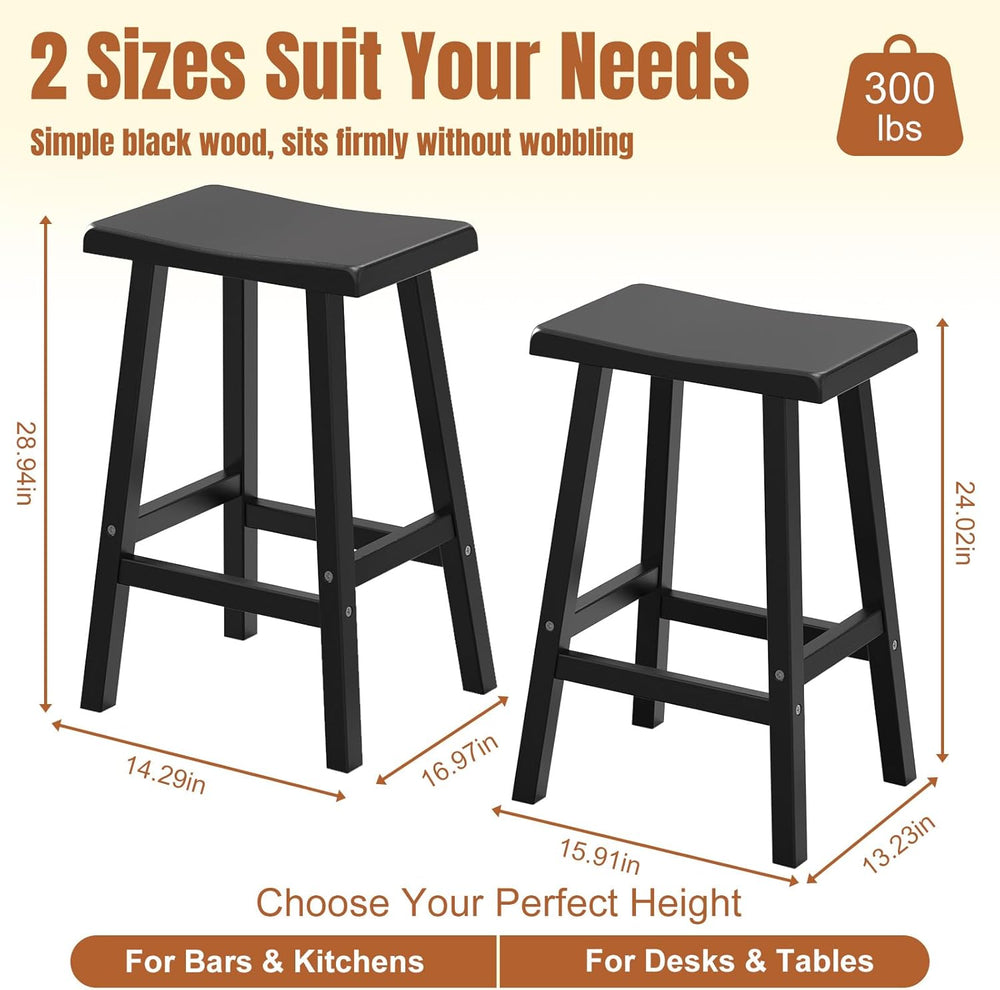 EFU Outdoor Bar Stools Set of 2,All-Weather Patio Stools & Bar Chairs, He...