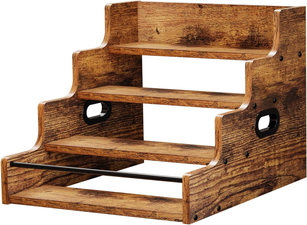 KLM Liquor Bottle Display Shelf, Coffee Syrup Rack Organizer, 4 Step Countert...