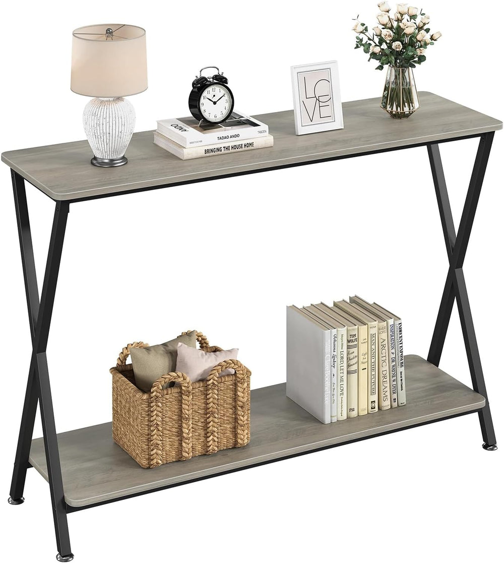 Console Table with Storage Shelf, Narrow Entryway Table, Behind Couch Tables,...