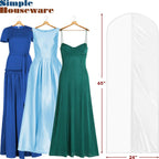 Simple Houseware 65-Inch Clear Garment Bags with Zipper for Gowns, 2 Pack | for Suits, Dresses, Costumes, Uniforms