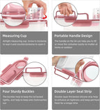 5-7Lbs Dog Cat Food Storage Container with Upgraded Large Nozzle BPA-free, 4 Snap Seals Plastic Pet Food Storage Containers with Handles (Clear Pink, (5L+3L) 2pack)