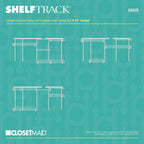 ClosetMaid ShelfTrack Wire Closet Organizer System, Adjustable from 5 to 8 Ft., with Shelves, Clothes Rods, Hardware, Durable Steel, White