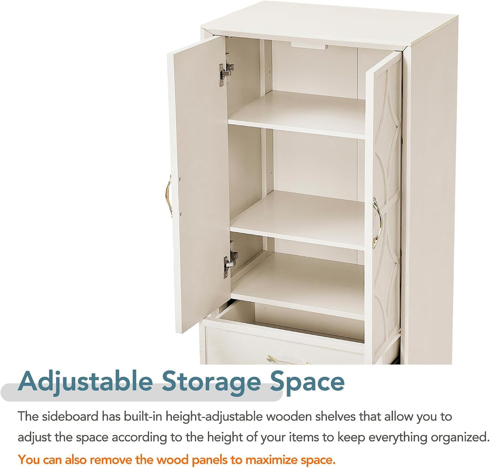 MERITLINE 53.5" Tall Kitchen Pantry Cabinet with Doors & Drawers, Mi...