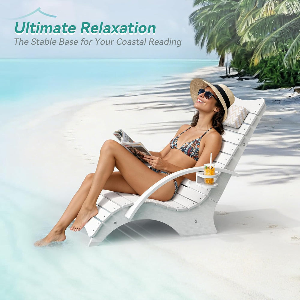 Pool Lounge Chairs Set of 2, Shallow Water 8-10 Inches Deep, HDPS Fade Resist...