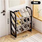 Simple Shoe Rack Ladder Style Shoe Cabinets Portable Doorway Shoe Rack Floor Standing Household Shoe Organizer Storage(Black)