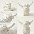 Highland Cow Gifts for Women, Ring Holder Dish for Rings, Earrings, Necklaces, Jewelry Organizer, Highland Cow Farmhouse Decor, Birthday Gifts for Women, Christmas Wedding Housewarming Present