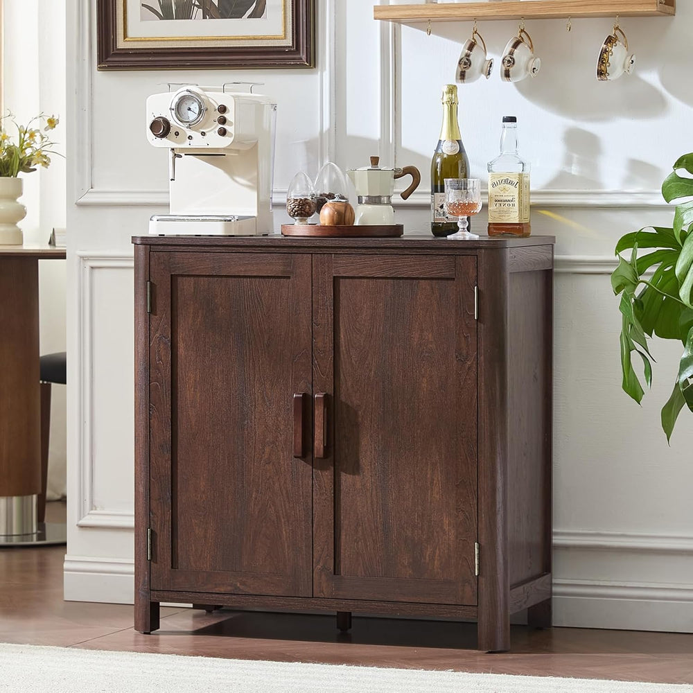 Joaxswe Sideboard Buffet Cabinet with Storage, 31.5" Arc-Shaped Credenza...