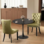 SoarFlash Kitchen Table and Chairs for 2, 24" Dining Table Set for 2 with Velvet Upholstered Chairs, 3 Piece Round Kitchen Table Set, Dining Room Table Set for Small Space, Apartment