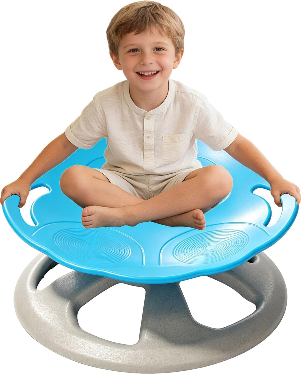 FERUERW Spinning Chair for Autistic Kids with Handle, Autism Sensory Products, Sensory Toy Gifts for Children with ADHD/Autism, 220LBS Weight Capacity, Training Body Coordination, 3+ Years (Blue)