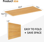 Need Wall Mounted Desk - Heavy Duty Folding Work Table Length 36" Width 20"/Small Space Hanging Desk Perfect Addition to Home/Office/Kitchen & Dining Room Teak&White AC15-9050TW-ND