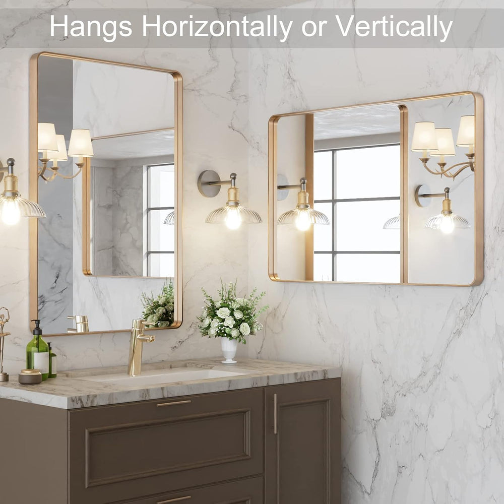 LOAAO 20"X30" Gold Bathroom Mirror