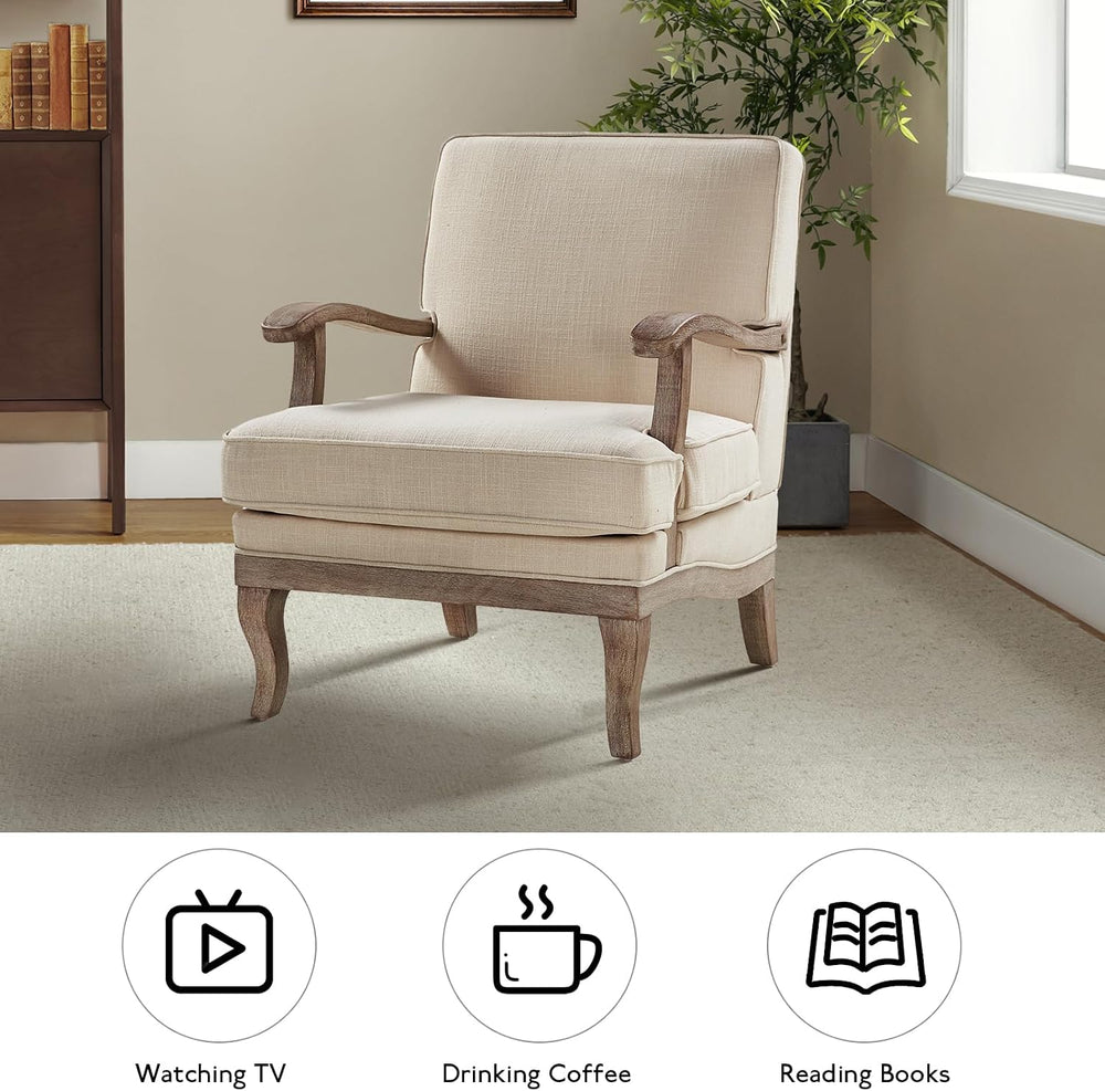 HULALA HOME Mid-Century Modern Accent Chairs Set of 2, Upholstered Lounge Arm...