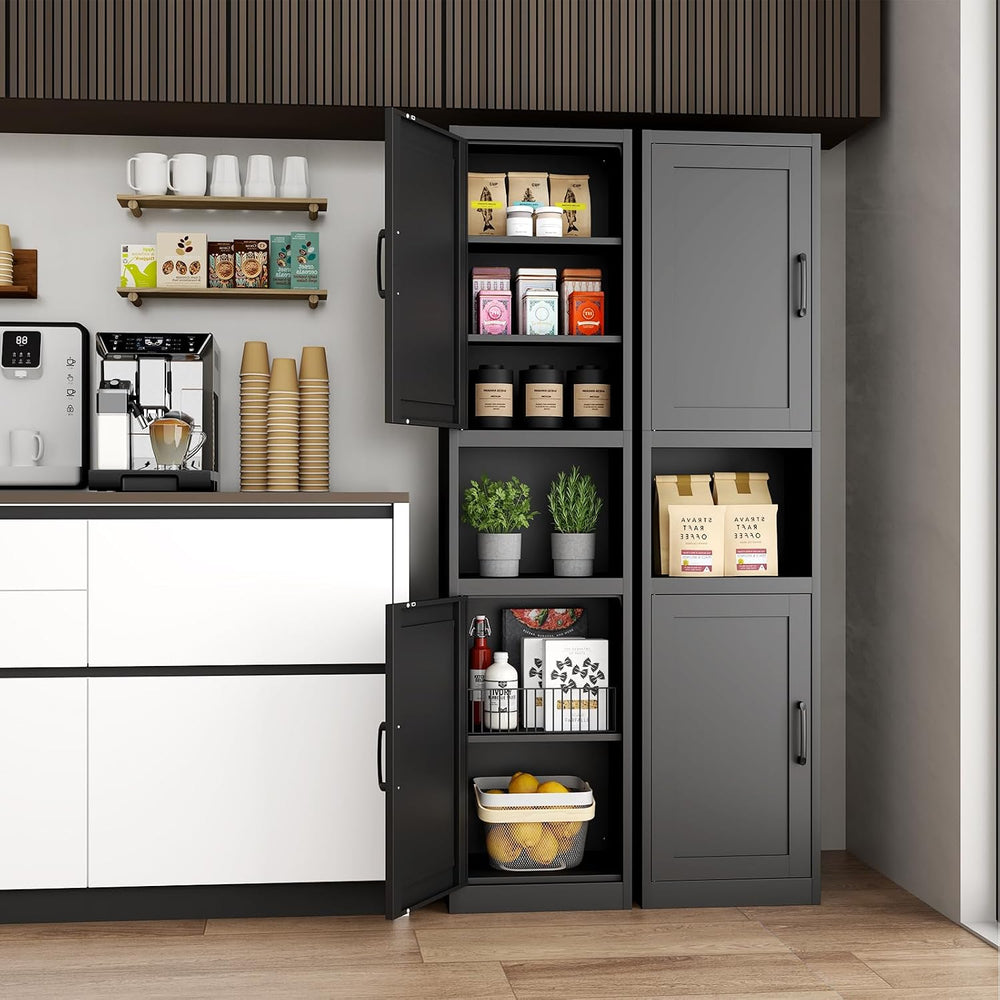 67" Tall Narrow Bathroom Storage Cabinet, Slim Metal Cabinet with Doors ...