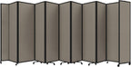 Versare Room Divider 360 Portable Wall Partition | Folding Panels | Large Freestanding Divider | Locking Wheels | Temporary Room Separator | 25' x 7'6'', Warm Pebble