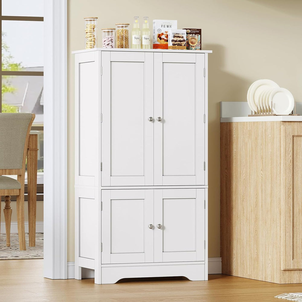 TEENFON 43'H Pantry Cabinet with 4 Doors, Kitchen Cabinet with 6 Door She...