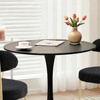 SoarFlash Kitchen Table and Chairs for 2, 24" Dining Table Set for 2 with Leather Upholstered Chairs, 3 Piece Round Kitchen Table Set, Dining Room Table Set for Small Space, Apartment
