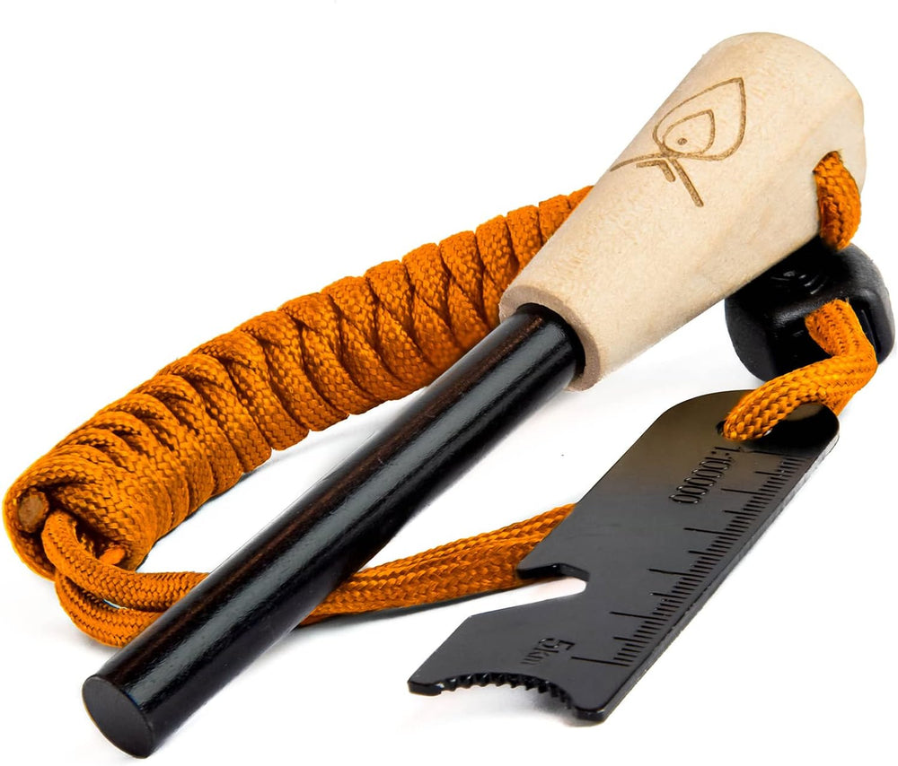 Fire Starter Survival Kit - Ferro Rod Flint Fire Steel, Striker Tool | Cowhid...