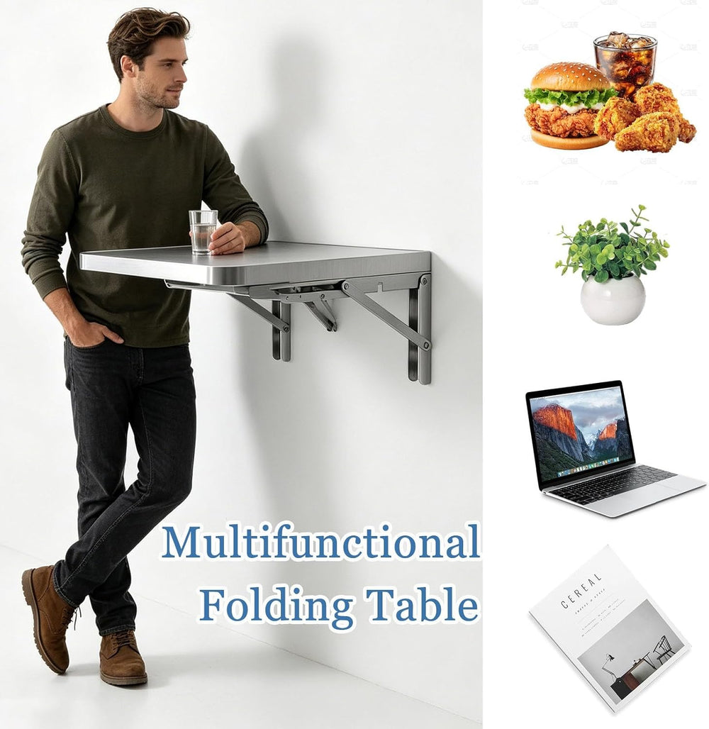 304 Stainless Steel Wall Mount Folding Table 16 20 24 28 32 36 40 43 47 51 59...