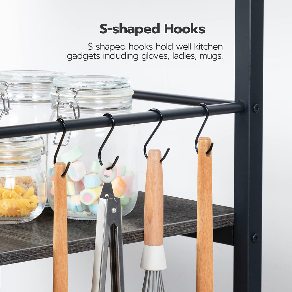 HOOBRO Kitchen Island with Storage,Industrial Kitchen Island on Wheels and Si...