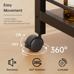 HITNET Bar Cart for The Home, Home Bar Serving Cart with Wheels and Storage Shelves, 3 Tier Rolling Liquor Beverage Cart for Kitchen Dining Living Room, Rustic Brown and Black