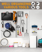 INCLY 10 Pack Heavy Duty Pegboard Hooks, 1/4" Pegboard Drill Holder Tool Utility Hooks, Peg Board Tool Hangers Accessories for Hanging Power Tools, Drill, Hammer, Workbench, Garage