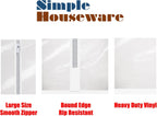 Simple Houseware Industrial Grade Z-Base Garment Rack, 500lb Load with 62" Extra Long bar w/Clear Cover and Tube Bracket