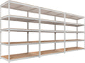 HOMEDANT 5 Tier Storage Shelves Adjustable Laminated Boltless Garage Metal Shelving Unit Heavy Duty Utility Rack Shelf Warehouse Pantry Closet Kitchen (3, (XL Deep) 48.1" W, White)