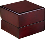 Allure - 2 Pack, Luxury Ring Box With LED Light, Authentic Mahogany Wood With White Leatherette Insert, Square Elegant Diamond Ring Case For Unique Proposal Or Wedding, Small Jewelry Display Gift Box.