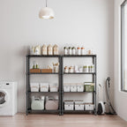 1000 lbs 4 Tier Shelf Metal Storage Shelves Shelving Wire Rack Heavy Duty Closet Organizers for Garage Kitchen Bathroom Laundry Black 13.8" D x 35.4" W x 59.5" H