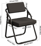 Portable Mesh Foldable Chair, Ergonomic Folding Dining, Comfortable Breathable Folding with Cushion,(Black)