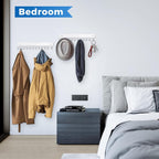 Belt Hanger Wall Mounted, Wooden Belt Organizer Max 12 Storage Capacity, 180° Rotating Space Saving Hangers for Ties, Tank Tops, Scarves, Bras, Keys, Bags White 1 Pack