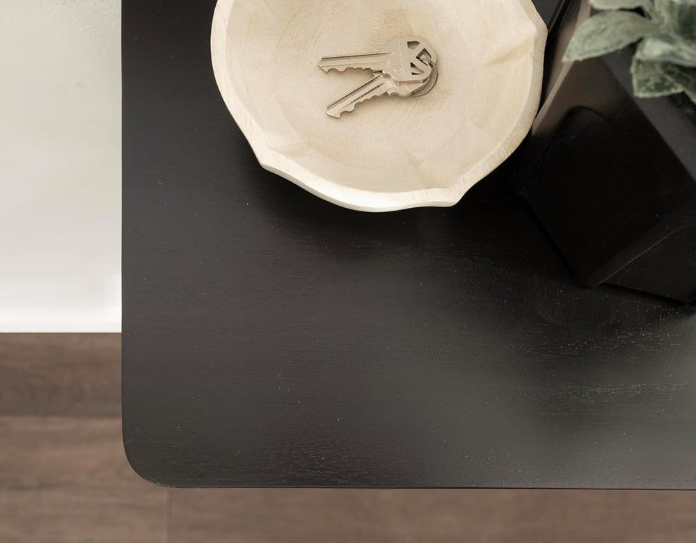 Kate and Laurel Dahl Modern Wood Floating Side Table, 18 x 10 x 10, Black, Co...