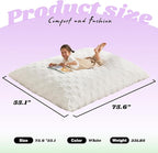 Hobestluk 3 in 1 Bean Bag Chair Giant Bean Bag Chairs for Adults with Plaid Cover Convertible Bean Bag Floor Cushion with Machine Washable Cover for Living Room (Plaid White)