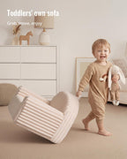 Blissful Diary Kids Chair, Soft Kids Armchair, Comfortable Kids Couch Sofa for Reading Playing, Kids Furniture for Boys and Girls Gift,Cream White
