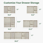 Kootek 16 Pack Drawer Organizer Clothes Dresser Organizers for Clothing | 3 Sizes Bins, Foldable, Breathable Non-Woven Fabric, Closet Organizers and Storage, Easy Assembly, Hold Baby Clothes, Nursery