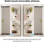 KungFuWood Full Length Mirror with Shelf and Hooks,Entry Way Mirrors for Wall,Wall Mirror with Shelf,Wall Mirror with Storage Multifunctional Design Panel,Living Room