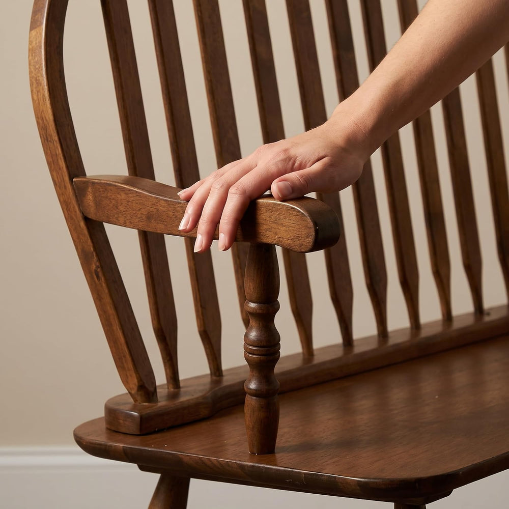 Carolina Chair & Table Farmhouse Windsor Bench – Traditional Style Spindl...