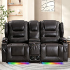 Loveseat Power Recliner Sofa Couch Electric Reclining Sofa Chair for Living Room with Multi-Function Console/Cup Holders/LED Ambient Light