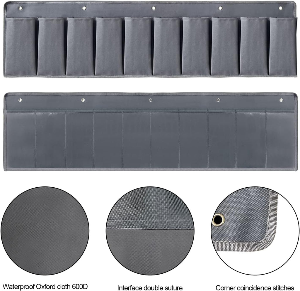 RV Shoe Pockets 10 Pockets Heavy Hanging Bedside Storage Organizer with Sturdy Hooks Storage Pockets Hangs on bed for Shoes Toys and Tool Accessories