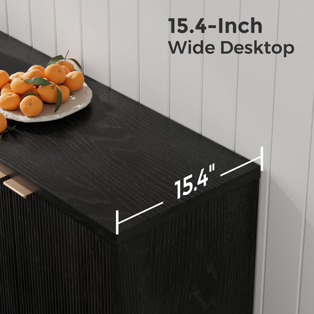 Homleke Buffet Cabinet with Storage, Modern Fluted Accent Sideboard with Door...