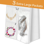 72" Wedding Dress Garment Bag with 10'' Gusseted Dress Bags for Gowns Long 4 Pockets Dress Cover for Women, White