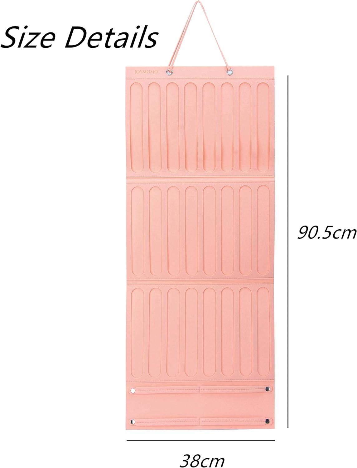 Girly Pink Hair Accessory Organizer - Holder for Girls' Hair Bows, Clips, Ties & Scrunchies - Foldable Wall Mount Storage Caddy