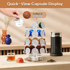 Coffee Pods Holder Acrylic Carousel Compatible with 30 Nespresso Vertuo Capsules And Keurig K-cup Pods, Space-Saving Coffee Pod Storage Organizer for Small Countertop