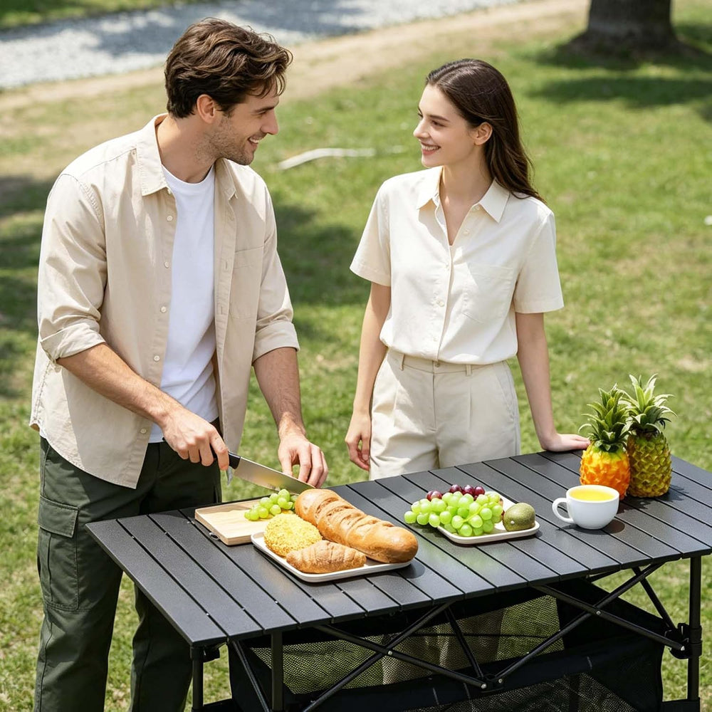 Damei century Large Folding Camping Table, 46.45×25.6in, Adjustable Height