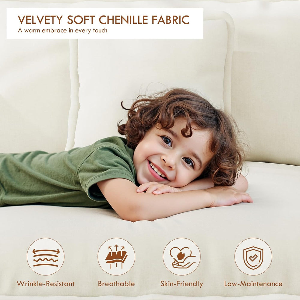 WorthFurni 111.4" Modular Sectional Sofa, U Shape Cloud Couch with 2 Mov...