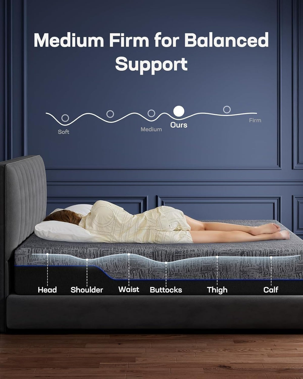 Marsail NS1 Massage Adjustable Base with Mattress Set, Queen Adjustable Bed F...