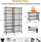 AWTATOS Closet Organizer 8 Cube Storage Shelves Clothes Organizers Stackable Cubby Shelving for Closet Bedroom Living Room Grey