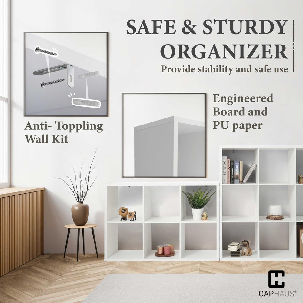 CAPHAUS Sturdy Room 13-Inch Cube Storage Organizer Shelf, with Extra Thick Ex...