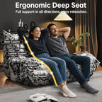 Bean Bag Chairs for Adults, Memory Foam Couch Loveseat Sofa Chair, Soft Teddy Material Cozy Comfy Reading Nook Chairs, Floor Chair for Living Room Bedroom Office