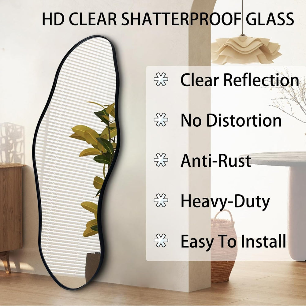 Irregular Mirror Full Length, 63"x22.5" Large Asymmetrical Wall Mir...